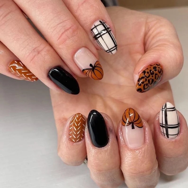 fall colors nails 
