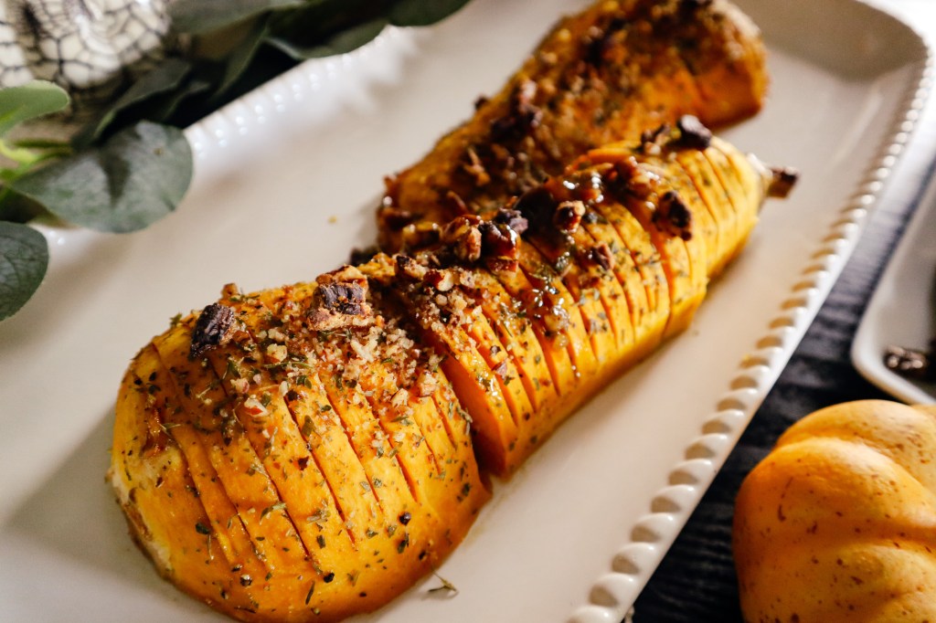 Honey-Glazed Hasselback Butternut Squash Recipe
