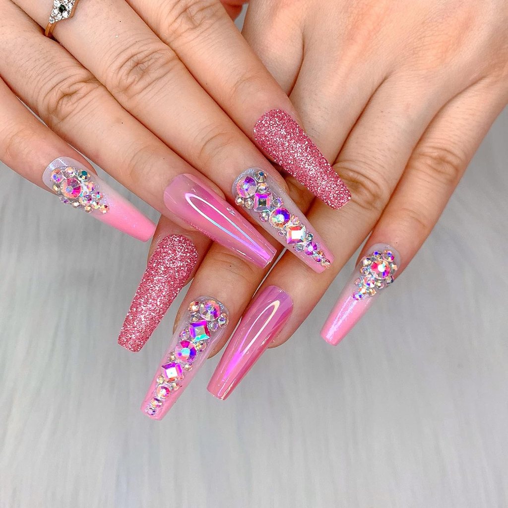 35 pink nail design ideas | pink press on nails ideas | press on nails ideas