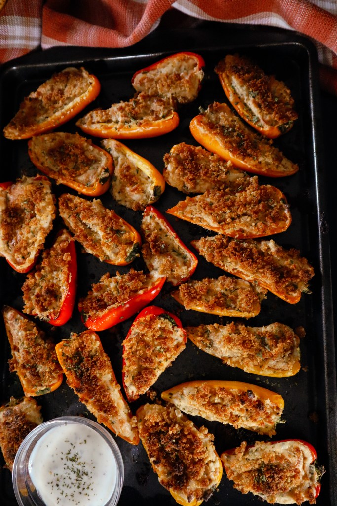 jalapeno peppers with breadcrumb topping