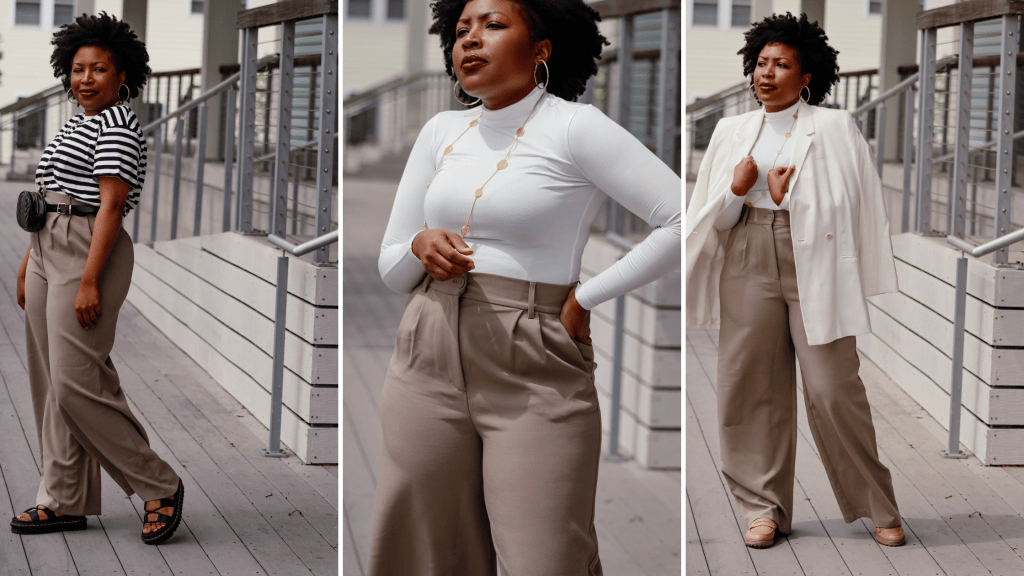 Simple And Chic Ways To Style Khaki High-Waisted Wide-Leg&nbsp;Pants