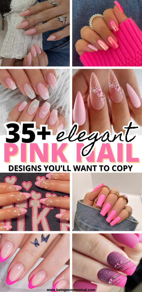 35 pink nail design ideas | pink press on nails ideas | press on nails ideas 