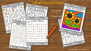 Free Fall Worksheets Packet For&nbsp;Kids