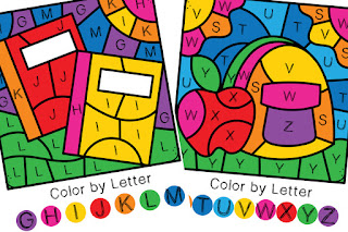 School Supplies Color By Letter Preschool&nbsp;Printable