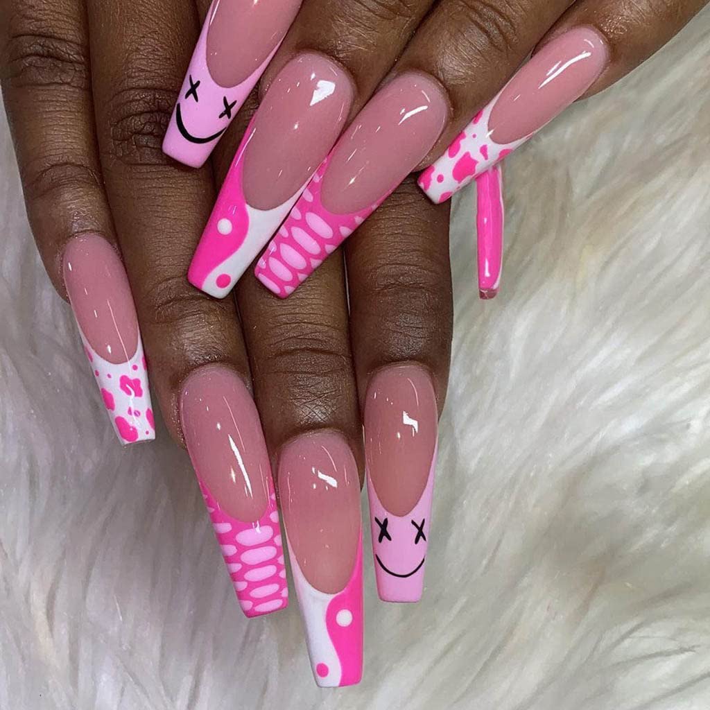 35 pink nail design ideas | pink press on nails ideas | press on nails ideas