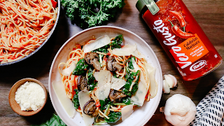 4-Ingredient Spinach And Mushroom Spaghetti with Vero Gusto® sauce by&nbsp;Barilla®