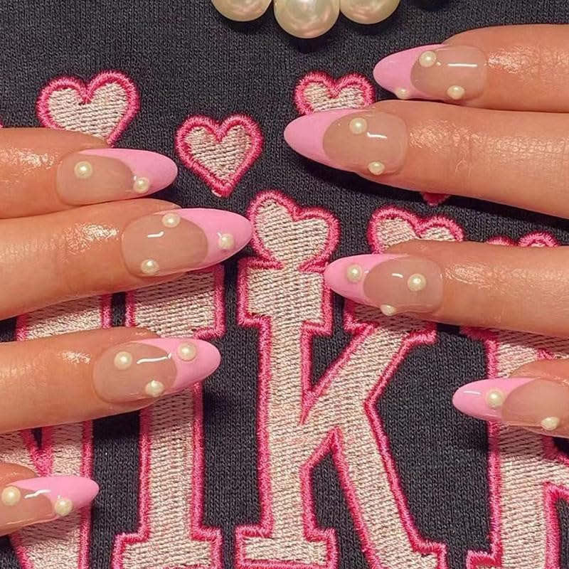 35 pink nail design ideas | pink press on nails ideas | press on nails ideas 