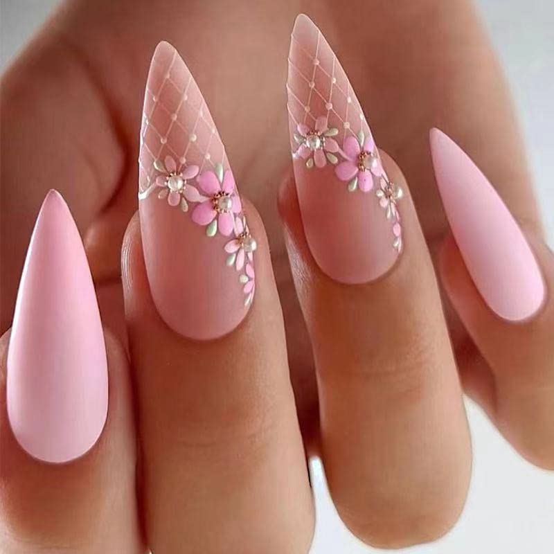 35 pink nail design ideas | pink press on nails ideas | press on nails ideas 