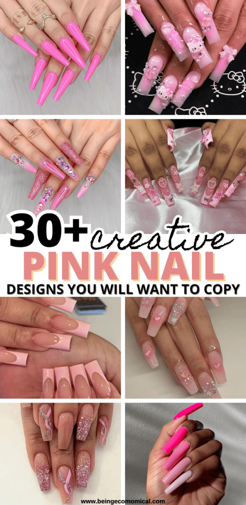 35 pink nail design ideas | pink press on nails ideas | press on nails ideas