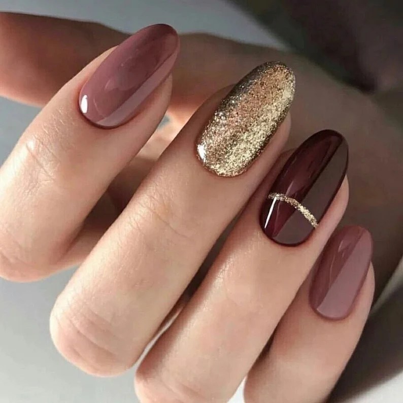 fall color nails 