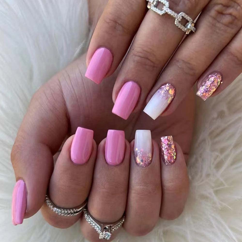 35 pink nail design ideas | pink press on nails ideas | press on nails ideas 