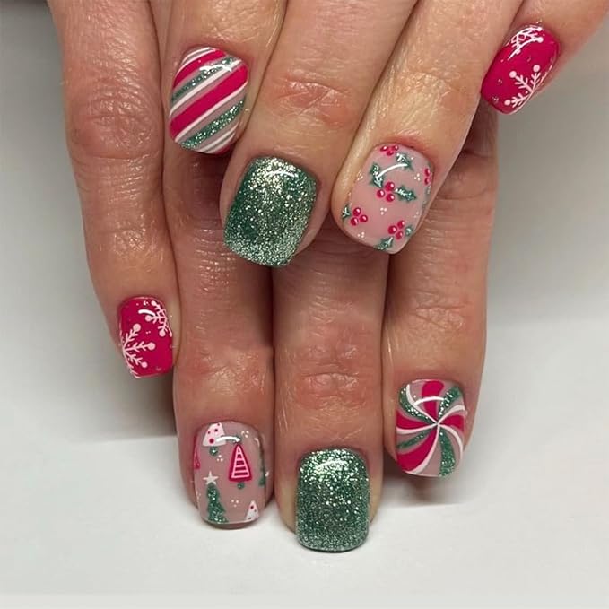 Christmas nail designs
Holiday nails ideas
Winter nails
Festive nail art
Christmas-themed nails
Glitter Christmas nails
Red and green nail designs
Cute holiday nails
Elegant winter manicure
Best Christmas nail art for 2024
Easy DIY holiday nail ideas
Trending Christmas nails for women
Cute winter nail designs for short nails
Christmas nail inspiration for festive looks