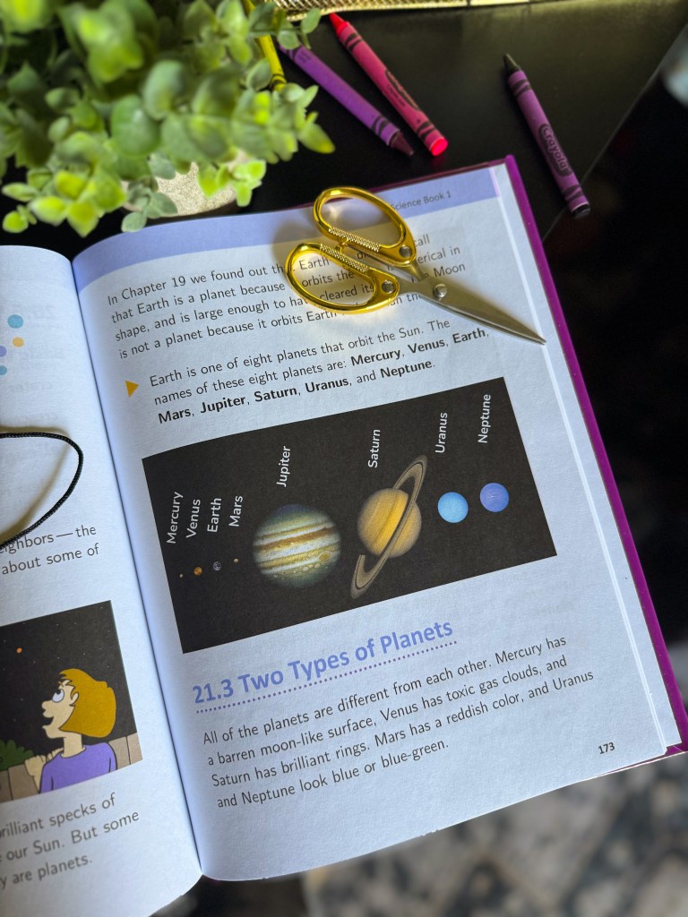 Astronomy and planets lesson inside Real Science-4-Kids Science Book 1waww