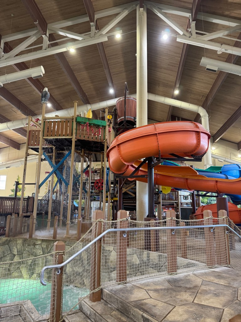 Kid slides at Great Wolf Lodge waterpark in Grapevine, Texas