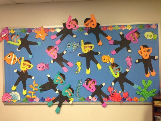 scuba divers bulletin board ocean classroom summer theme display