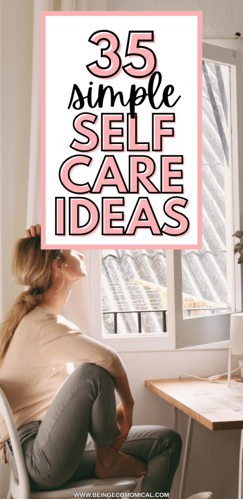 Woman sitting by a window, looking out, with a relaxed expression, emphasizing self-care and tranquility.