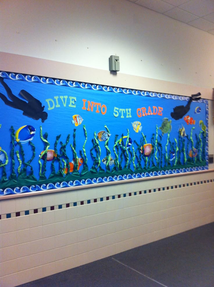dive into 5th grade bulletin board classroom ocean theme display