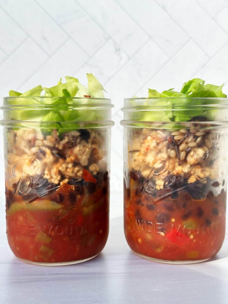 healthy mason jar taco salad meal prep dinner