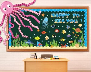 ocean themed bulletin board decorations fish sea creatures classroom