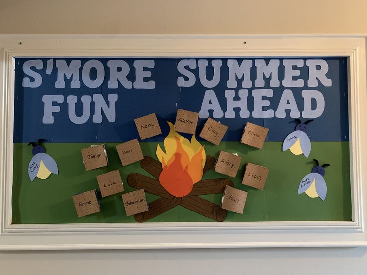 smore summer fun bulletin board classroom camping theme
