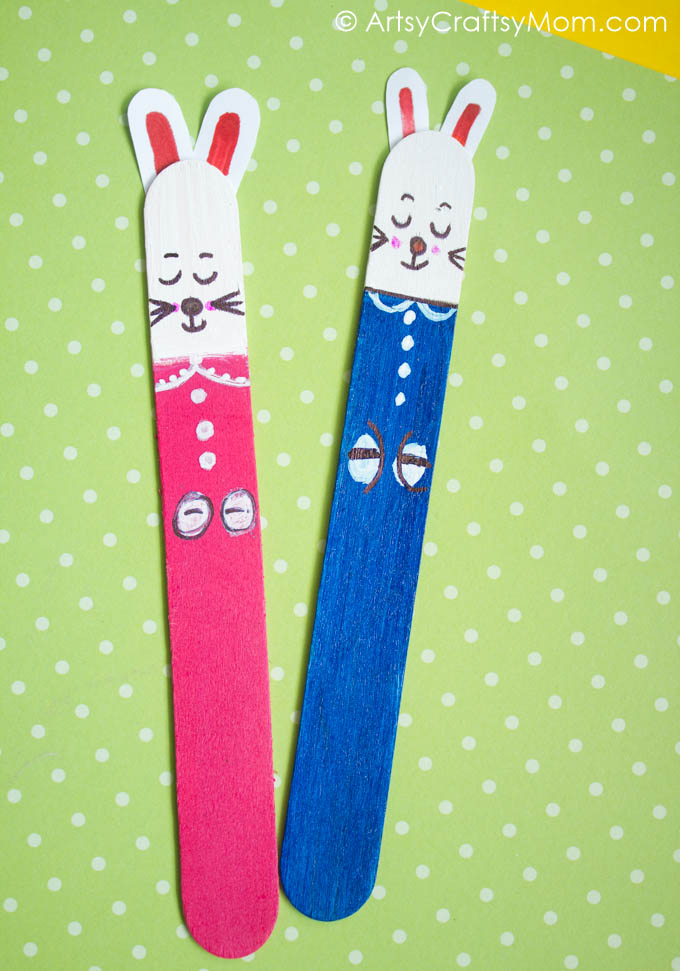 popsicle stick easter bunny craft for kids simple spring diy project