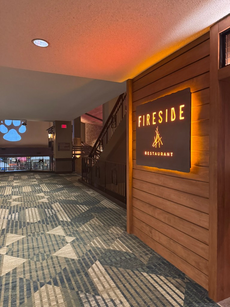 Fireside Restaurant entrance at Great Wolf Lodge in Grapevine, Texas 