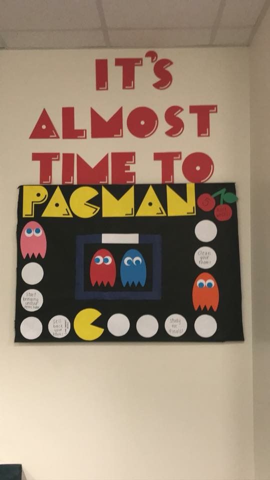pacman countdown bulletin board classroom end of year days left display