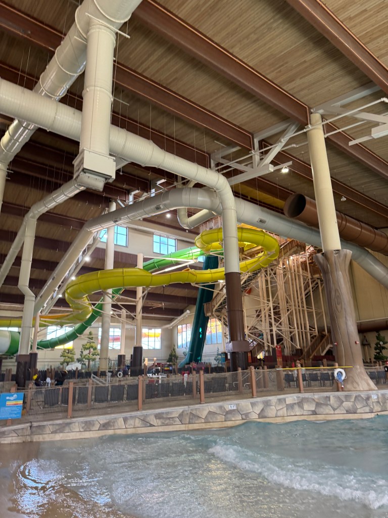 big slides at waterpark at Great Wolf Lodge in Grapevine, Texas