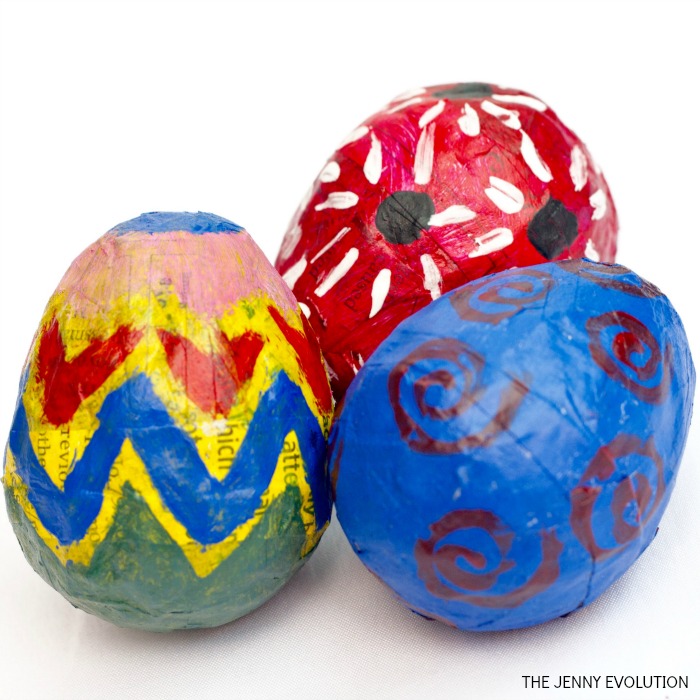 paper mache easter eggs craft for kids colorful diy egg decorating idea