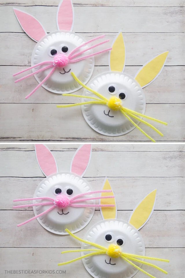 paper plate easter bunny craft for kids easy preschool activity