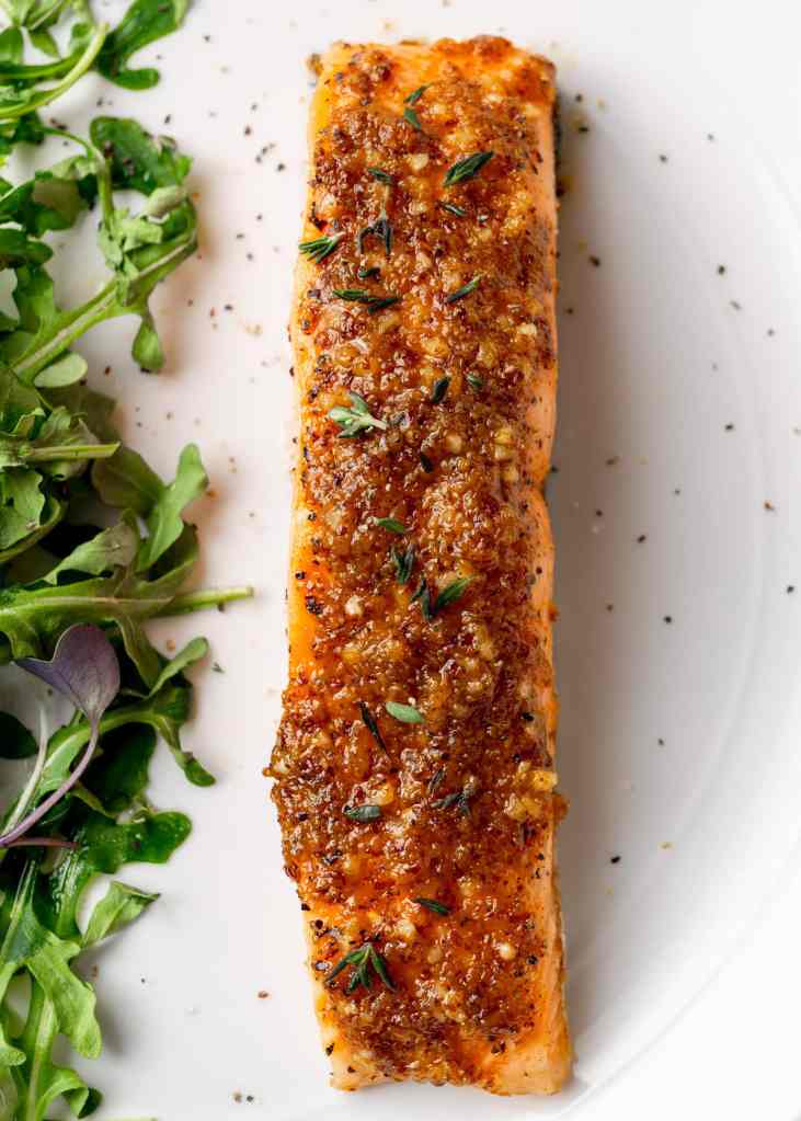 healthy honey mustard salmon baked dinner