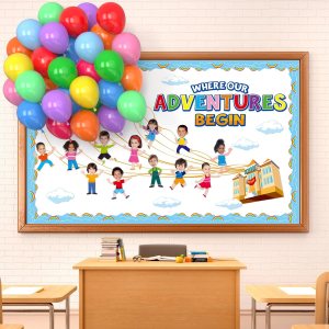 balloon bulletin board kit classroom celebration theme end of year decor