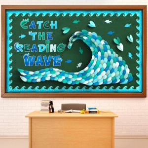reading bulletin board decorations wave ocean classroom supplies