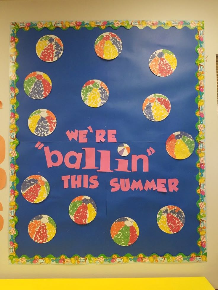 beach ball bulletin board summer classroom colorful display