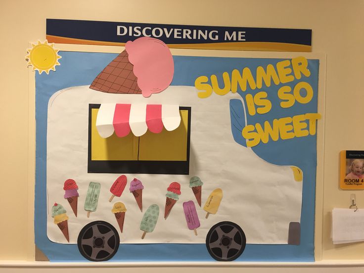 ice cream truck bulletin board summer classroom decor display