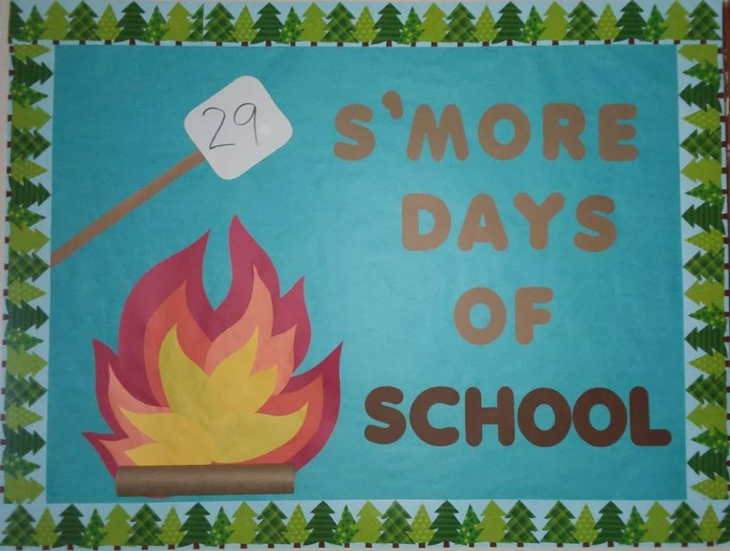 smore days of school bulletin board classroom campfire countdown display