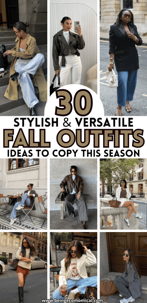 A collage of fashionable women showcasing stylish fall outfits, including layers, accessories, and a variety of textures, perfect for autumn inspirations.