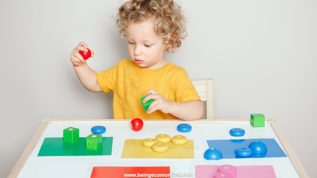 toddler sorting and playing activity for two year old