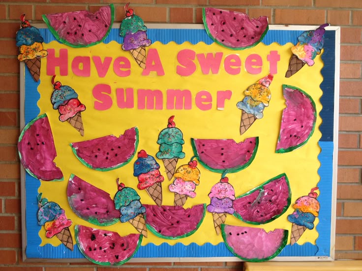 sweet summer bulletin board ice cream watermelon classroom decor