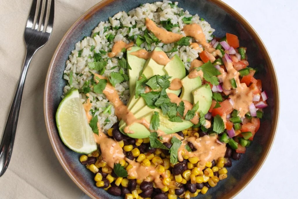 healthy black bean burrito bowl easy vegetarian dinner