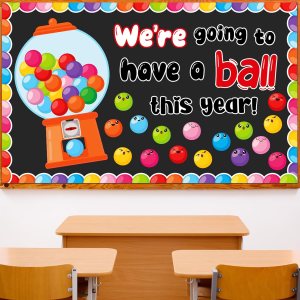 gumball bulletin board kit classroom student name display decor