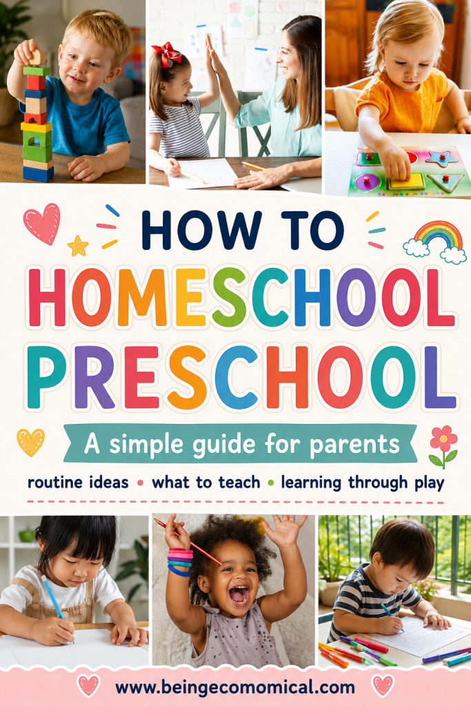 how to homeschool preschool a simple guide for parents pin image