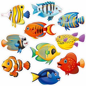 ocean fish bulletin board kit classroom summer theme end of year decor
