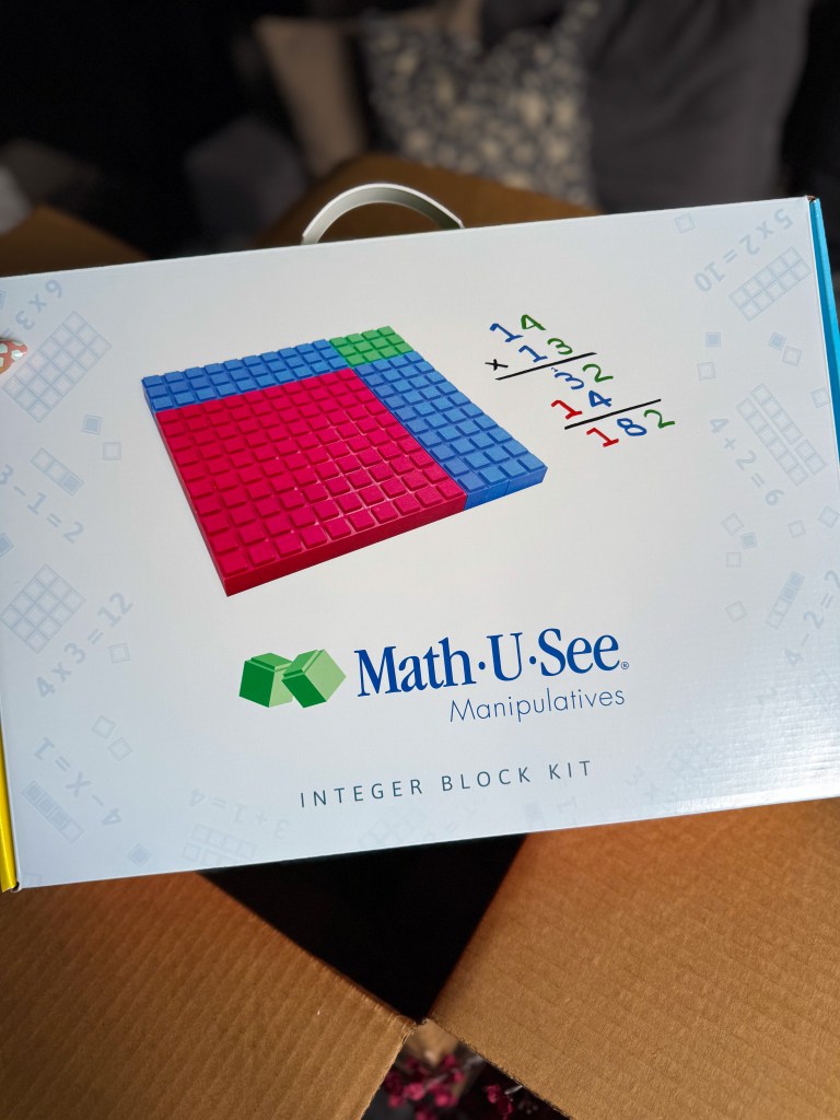 Math-U-See Integer Block Kit manipulatives for hands-on kindergarten math.