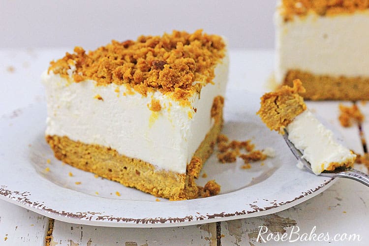 Creamy pumpkin cheesecake with graham cracker crust – easy fall dessert idea.