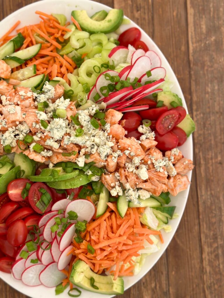 healthy buffalo chicken salad high protein dinner