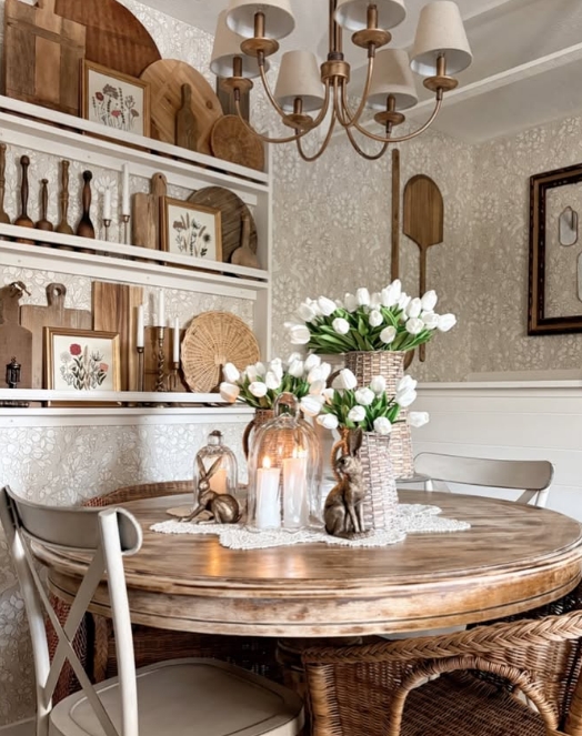 spring home decor | spring decorating ideas | seasonal home decor | spring decor inspiration | light and airy home decor | spring centerpiece ideas | Easter home decor | farmhouse spring decor | rustic spring decor | vintage spring decor | cozy spring living room | spring entryway decor | spring floral arrangement | pastel home accents | cottagecore spring style | spring tablescape ideas | spring vignette styling | fresh flower home display | DIY spring decor | budget-friendly spring decorating