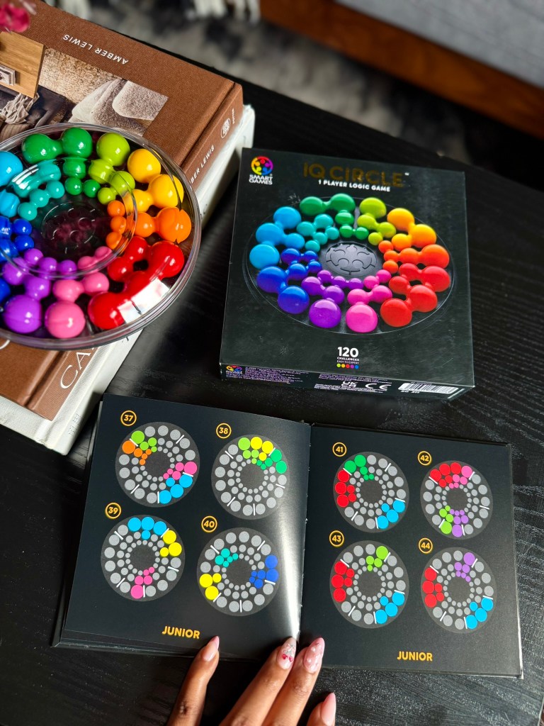 IQ Circle booklet open to junior-level puzzle challenges