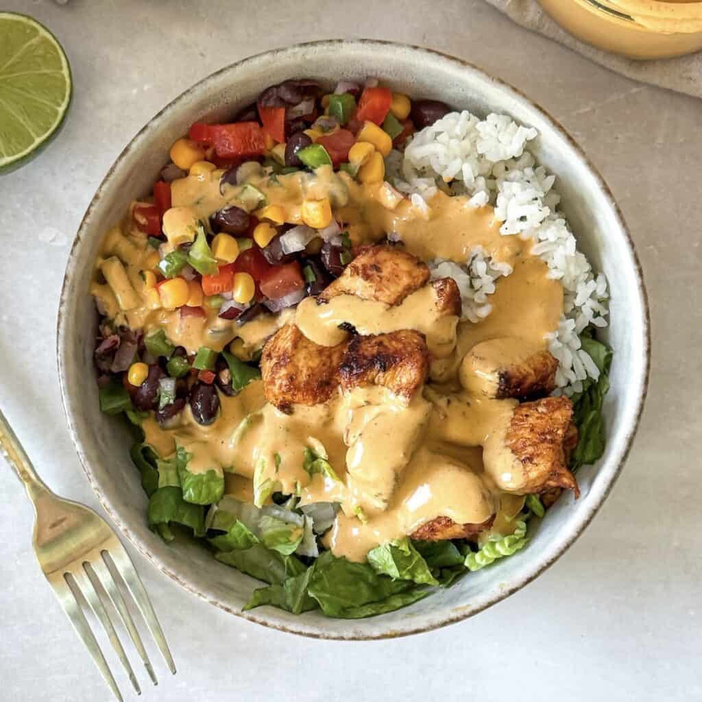 healthy southwest chicken bowl meal prep dinner