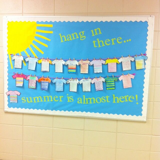 summer is almost here bulletin board clothesline classroom display